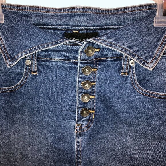 Kendall Kylie Womens Size 29 Straight Pencil Denim High Waist Button Mini Skirt - Picture 5 of 11